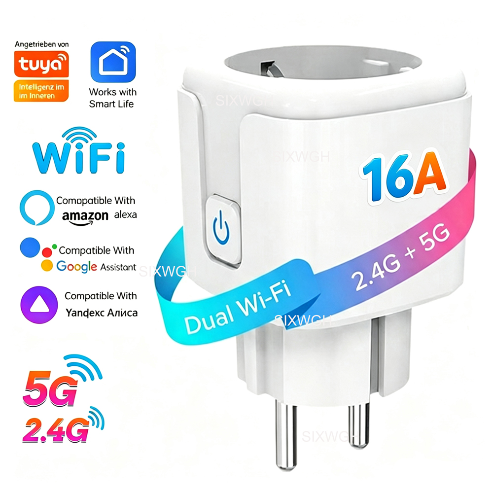 Timer Dual Outlet - Tuya WiFi Dual-Band 2.4G&5G 16A slimme